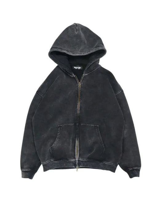 Stone Washed Hoodie in black